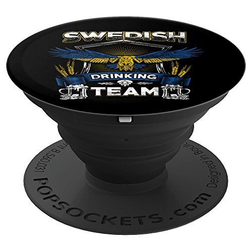 Sweden Swedish Pride Flag Roots Drinking Drunk PopSockets Grip and Stand for Phones and Tablets