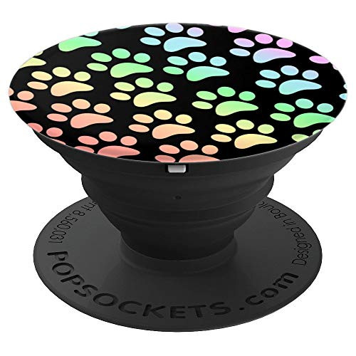 Dog Cat Paw Pastel Rainbow Print Puppy Lover PopSockets Grip and Stand for Phones and Tablets Dog Cat Paw Pastel Rainbow Print Puppy Lover PopSockets Grip and Stand for Phones and Tablets