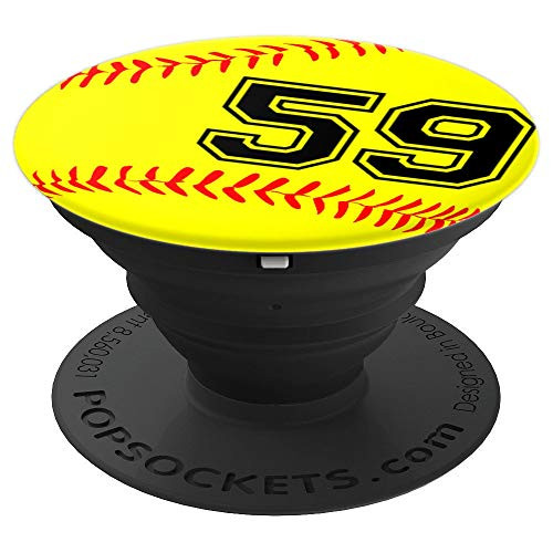 Softball Jersey Number  59 Fifty Nine No 59 Game Play Fun PopSockets Grip and Stand for Phones and Tablets