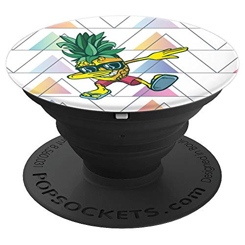 Cute Dabbing Pineapple Design White Background PopSockets Grip and Stand for Phones and Tablets