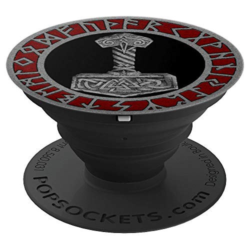 Norse Mythology Mjolnir Thor s Hammer Viking Germanic Nordic PopSockets Grip and Stand for Phones and Tablets