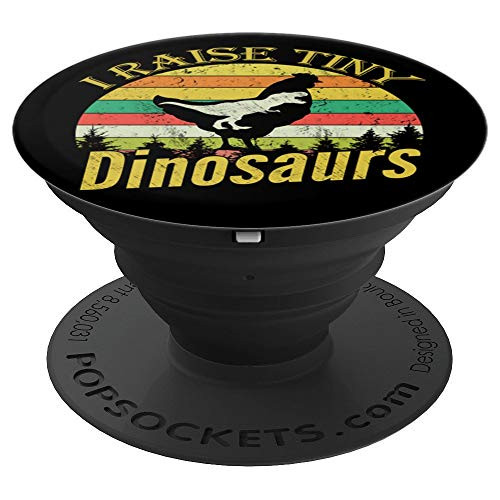 I Raise Tiny Dinosaurs Vintage Chicken Lover Funny Gift PopSockets Grip and Stand for Phones and Tablets