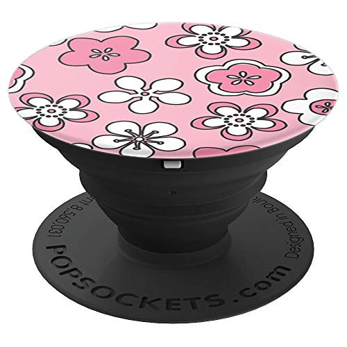 Flowers and Blossoms on girly background for pink phone case PopSockets Grip and Stand for Phones and Tablets