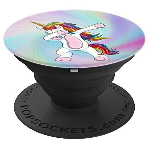 Dabbing Unicorn With Cool Background PopSockets Grip and Stand for Phones and Tablets