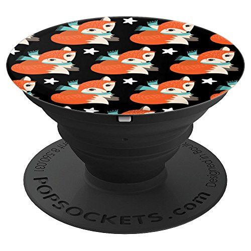 Fox Woodland Animal Pattern PopSockets Grip and Stand for Phones and Tablets