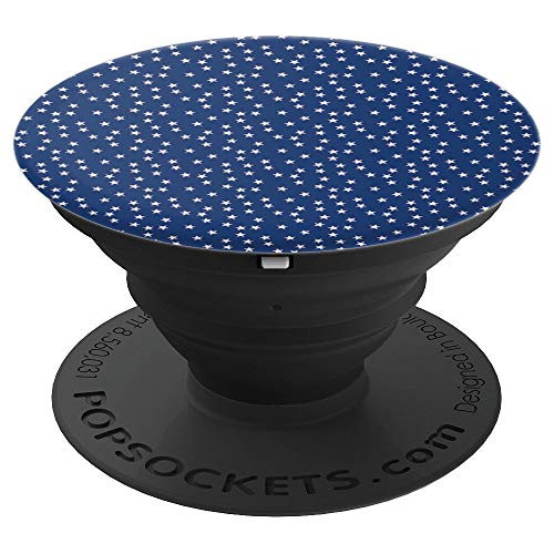 White Stars On Blue Background PopSockets Grip and Stand for Phones and Tablets