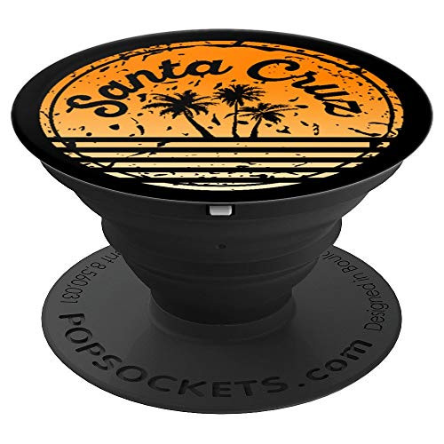 Santa Cruz Retro Surf Palm Tree PopSockets Grip and Stand for Phones and Tablets Santa Cruz Retro Surf Palm Tree PopSockets Grip and Stand for Phones and Tablets