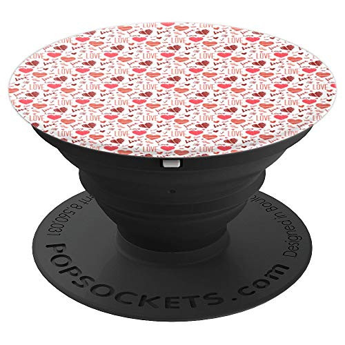 Cute Hearts Pattern Love Symbol on White Background PopSockets Grip and Stand for Phones and Tablets