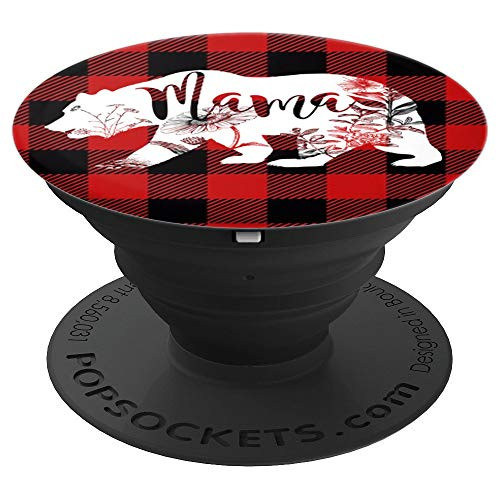 Mama Bear Floral Red Black Buffalo Plaid Mom PopSockets Grip and Stand for Phones and Tablets Mama Bear Floral Red Black Buffalo Plaid Mom PopSockets Grip and Stand for Phones and Tablets