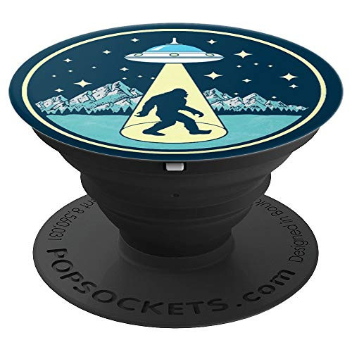 Bigfoot Abduction  Vintage Sasquatch   UFO Alien Graphic PopSockets Grip and Stand for Phones and Tablets