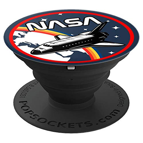 NASA Space Shuttle Over Earth With Rainbow PopSockets Grip and Stand for Phones and Tablets