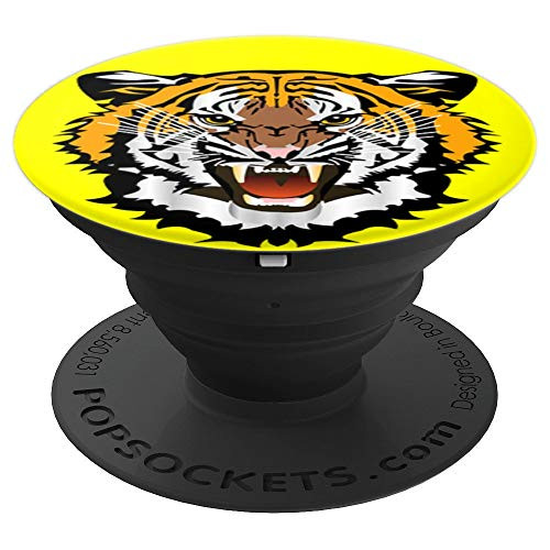 Tiger Stand   Yellow PopSockets Grip and Stand for Phones and Tablets