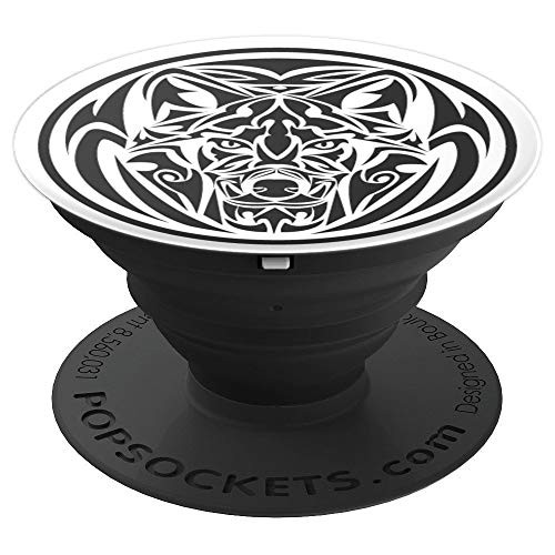 Tribal Wolf Tattoo Design PopSockets Grip and Stand for Phones and Tablets Tribal Wolf Tattoo Design PopSockets Grip and Stand for Phones and Tablets