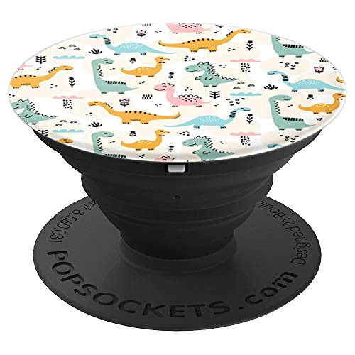 Cute Dinosaur Pattern PopSockets Grip and Stand for Phones and Tablets