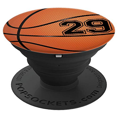 Basketball Jersey Number  29 Twenty Nine No 29 Game Ball PopSockets Grip and Stand for Phones and Tablets