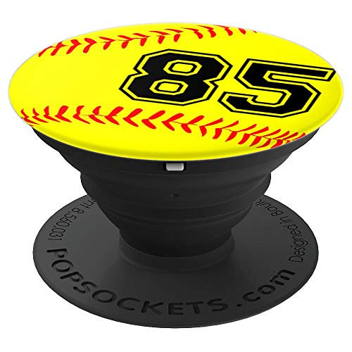 Softball Jersey Number  85 Eighty Five No 85 Game Play Fun PopSockets Grip and Stand for Phones and Tablets