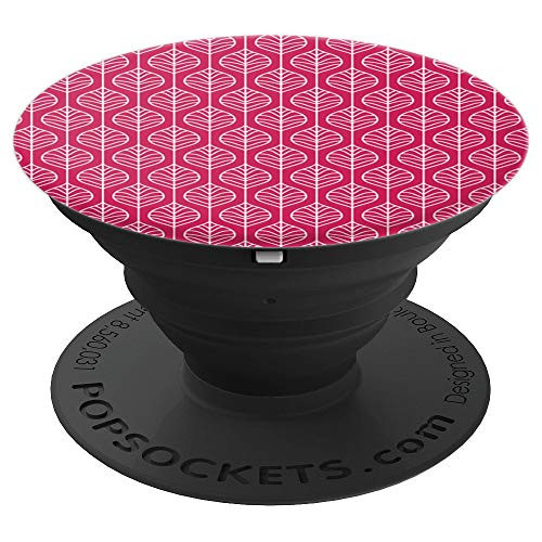 Dark Pink Decorative Leaves Design PopSocket PopSockets Grip and Stand for Phones and Tablets