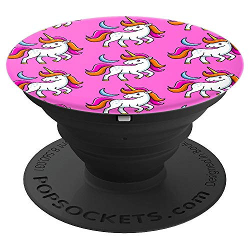 Cute Unicorns On Pink Background Cell Phone Gift PopSockets Grip and Stand for Phones and Tablets