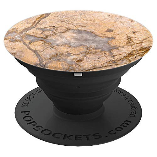 Beige Brown and Gray Mottled Marble PopSockets Grip and Stand for Phones and Tablets