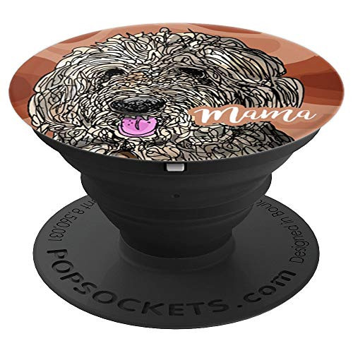 Mama Dog Trending on Brwon Background Pop Gift for Mom PopSockets Grip and Stand for Phones and Tablets