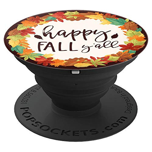 Happy Fall Y all Autumn Leaves Fall Season PopSockets Grip and Stand for Phones and Tablets