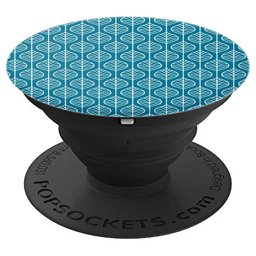 Teal Decorative Leaves Design PopSocket PopSockets Grip and Stand for Phones and Tablets