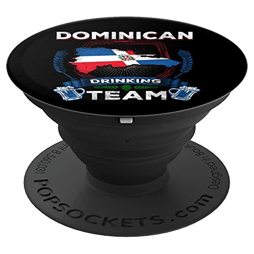 Dominican Republic Pride Flag Roots Drinking Drunk PopSockets Grip and Stand for Phones and Tablets