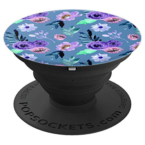 Blue Purple Watercolor Floral Pattern Pink Flowers Rose Gift PopSockets Grip and Stand for Phones and Tablets Blue Purple Watercolor Floral Pattern Pink Flowers Rose Gift PopSockets Grip and Stand for Phones and Tablets