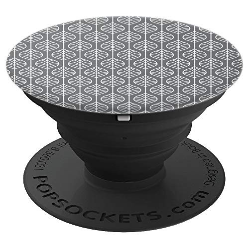 Gray Decorative Leaves Design PopSocket PopSockets Grip and Stand for Phones and Tablets