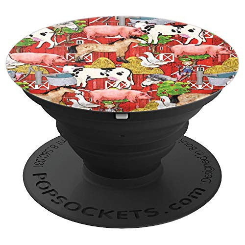 Farm Vintage Retro Farmhouse Animals Horse Cow Pig Ducks PopSockets Grip and Stand for Phones and Tablets