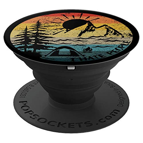 I Hate People Vintage Sun Retro Camping Hiking Funny Gift PopSockets Grip and Stand for Phones and Tablets