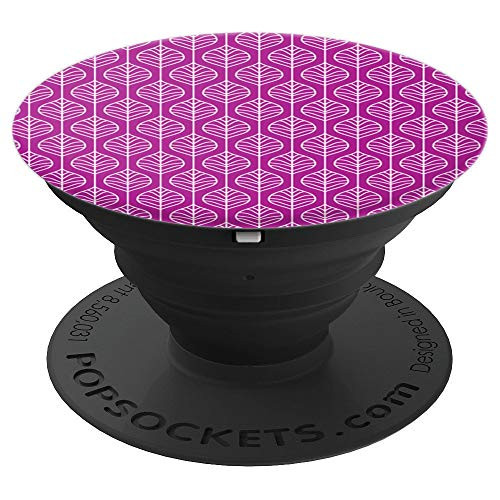 Purple Decorative Leaves Design PopSocket PopSockets Grip and Stand for Phones and Tablets