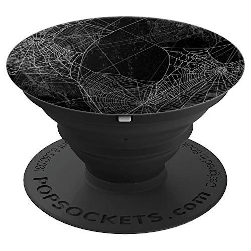 Spider Web Silhouette   Halloween Dark Theme PopSockets Grip and Stand for Phones and Tablets