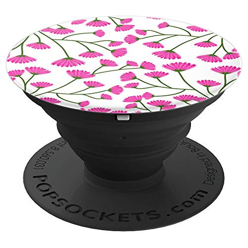 Pink Flower Floral Background White PopSockets Grip and Stand for Phones and Tablets Pink Flower Floral Background White PopSockets Grip and Stand for Phones and Tablets
