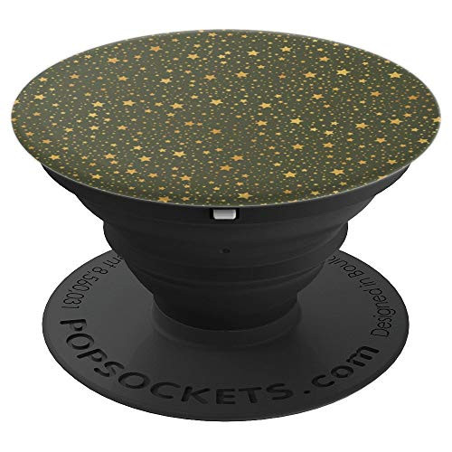 Yellow Stars Green Background Design 9 PopSockets Grip and Stand for Phones and Tablets