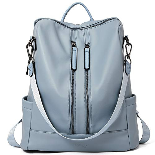 Women Backpack Purse Leather Fashion Travel Large Casual Covertible Ladies Shoulder Bag Blue