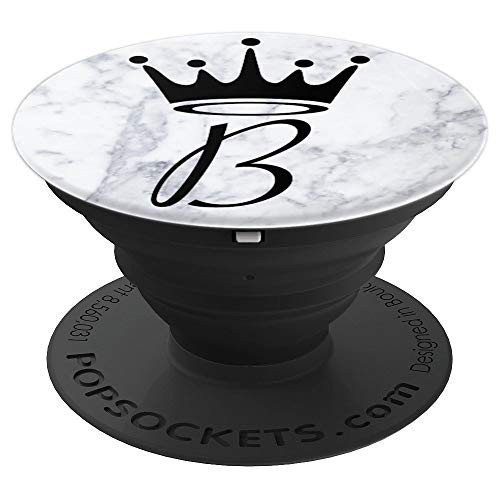 Initial Letter B Monogram Crown Marble Queen B PopSockets Grip and Stand for Phones and Tablets Initial Letter B Monogram Crown Marble Queen B PopSockets Grip and Stand for Phones and Tablets