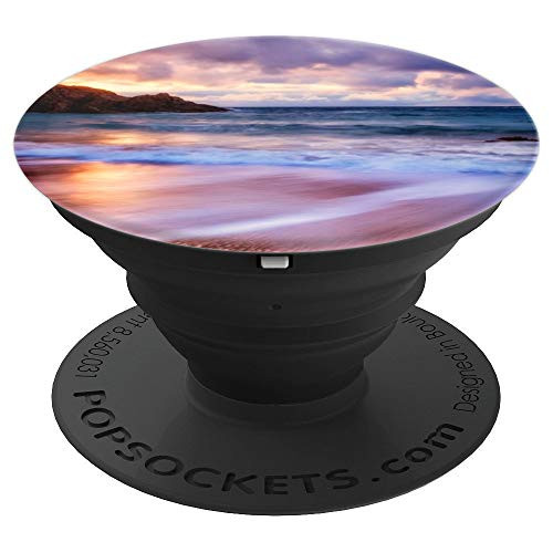 Beautiful Beach Ocean With Sunset And Clouds So Pretty PopSockets Grip and Stand for Phones and Tablets
