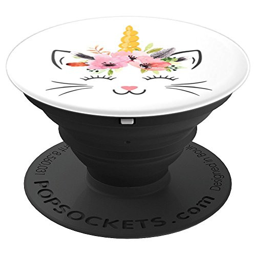 Caticorn Cute Cat Unicorn Face Magical Kitty Cat PopSockets Grip and Stand for Phones and Tablets