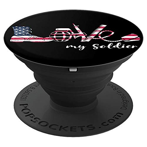 American flag US Army Mom Gift Soldier Husband Son Military PopSockets Grip and Stand for Phones and Tablets