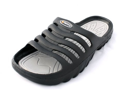 Vertico Men s Shower and Pool Slide On Sandal Black and Gray   11 12 D M  US
