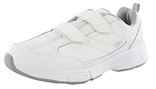 Dr Scholl s   Mens Brisk Light Weight Dual Strap Sneaker Wide Width  8 Wide White Grey