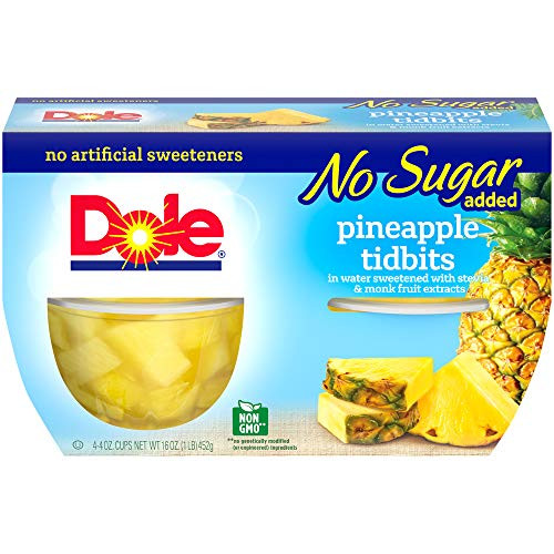 Dole Fruit Bowls Pineapple Tidbits in Water 4oz 4 cups