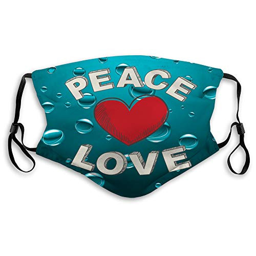 NYNELSONG Shield Anti Dust Pollution Face Mouth Shield Water Color Background Peace Love