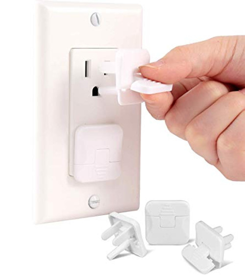 Outlet Covers with Hidden Pull Handle Baby Proofing Plug Covers  55 Pack  3 Prong Child Safety Socket Covers Electrical Outlet Protectors Kid Proof Outlet Cap