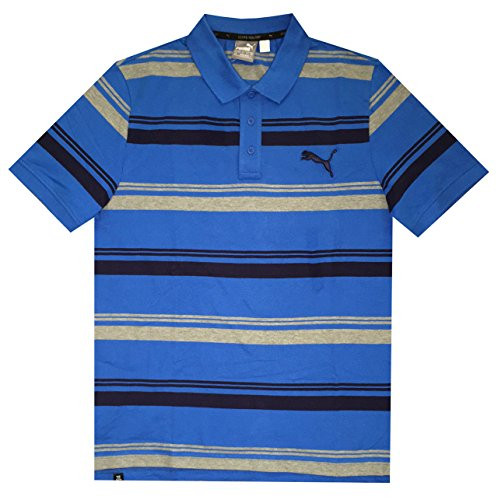 PUMA Men dryCELL Iconic Stripe Pique Polo Shirt  S Puma Royal