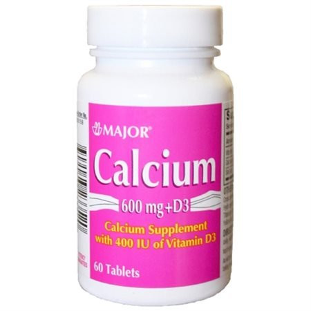 MAJOR CALCIUM 600MG W D 400IU TABS CALCIUM CARBONATE 600 MG Lt Peach Buff 150 TABLETS UPC 309043233926