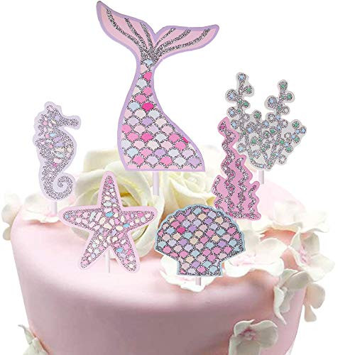 1 Pack Mermaid Glitter Happy Birthday Cake Topper and Gold Glitter Mermaid Cake Decoration for Mermaid Baby Shower Birthday Party Supplies 1 Pack Mermaid Glitter Happy Birthday Cake Topper and Gold Glitter Mermaid Cake Decoration for Mermaid Baby Shower Birthday Party Supplies