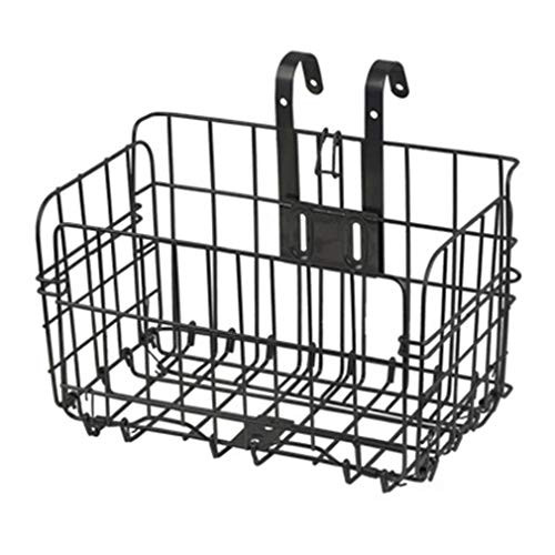 ORANGEHOME Bike Basket for Handlebar Foldable Bicycle Frame Basket Rear Hanging Bike Bag Detachable Accessories Bicycle Frame Basket Cargo Rack for Mountain Bike   Black