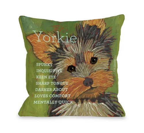 One Bella Casa Yorkshire Terrier 1 Throw Pillow 26 by 26 Inch